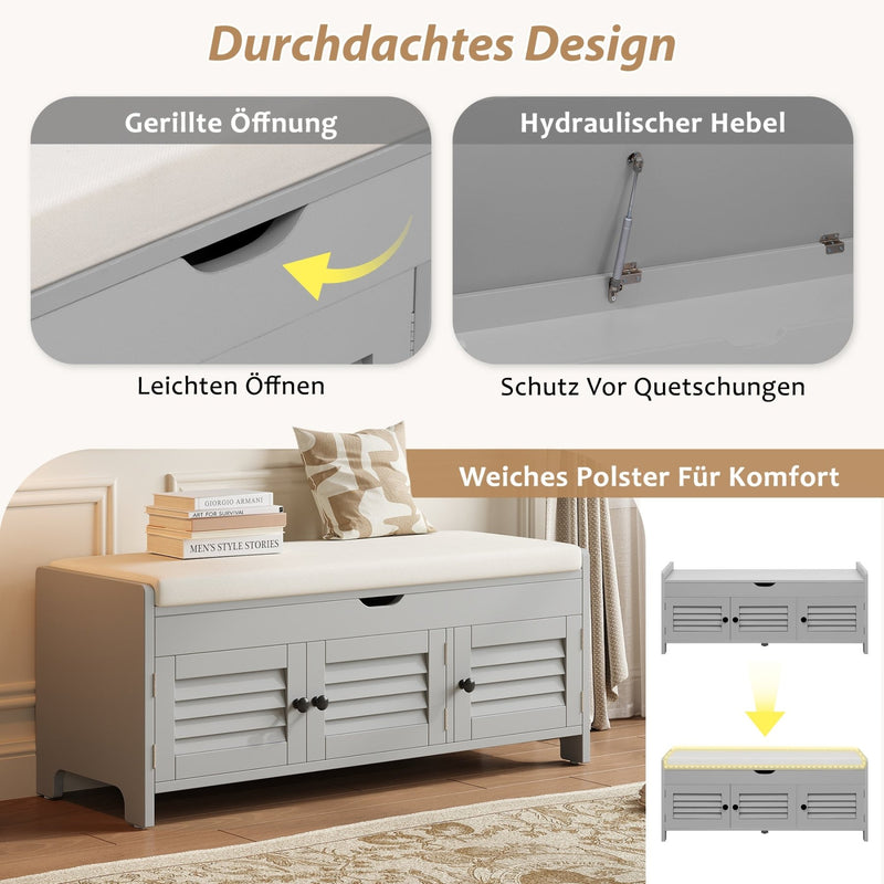 Schuhbank mit Sitzfläche und Stauraum - YB - N651P243031E - 5 - Yorbay.de