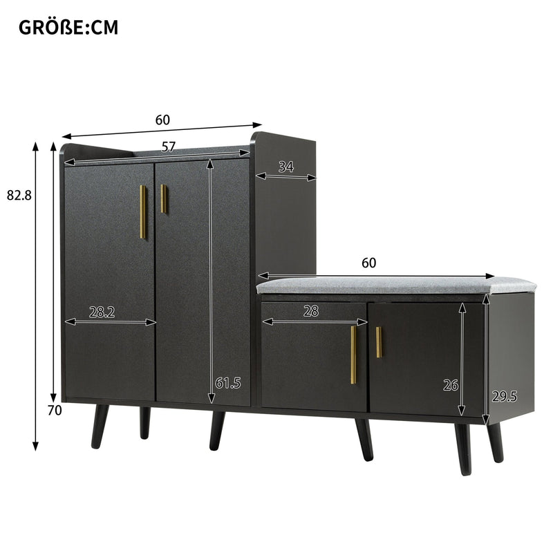 Schuhschrank mit Sitzfläche - YB - N657P242917W - 11 - Yorbay.de