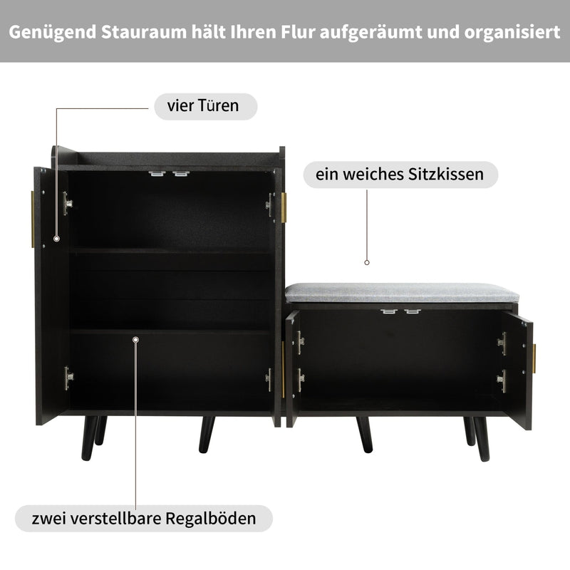 Schuhschrank mit Sitzfläche - YB - N657P242917W - 12 - Yorbay.de