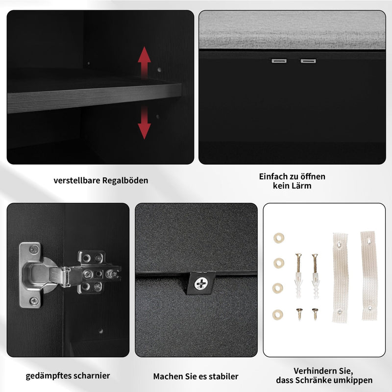 Schuhschrank mit Sitzfläche - YB - N657P242917W - 13 - Yorbay.de