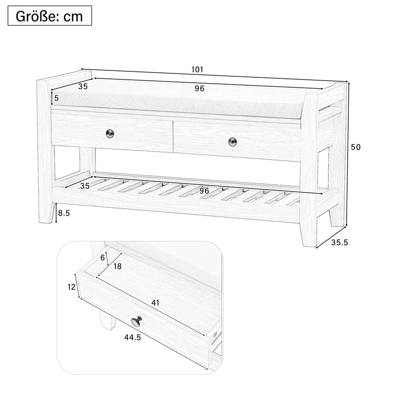 Schuhbank mit Sitzfläche & Stauraum - YB - N651P243030K - 11 - Yorbay.de