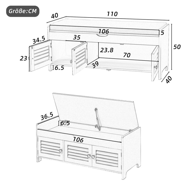 Schuhbank mit Sitzfläche und Stauraum - YB - N651P243031K - 18 - Yorbay.de