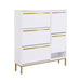 Schuhschrank mit 4 Klappen & Sitzhocker, 105 x 115,5 x 25 cm - YB - WF230459460W - 1 - Yorbay.de