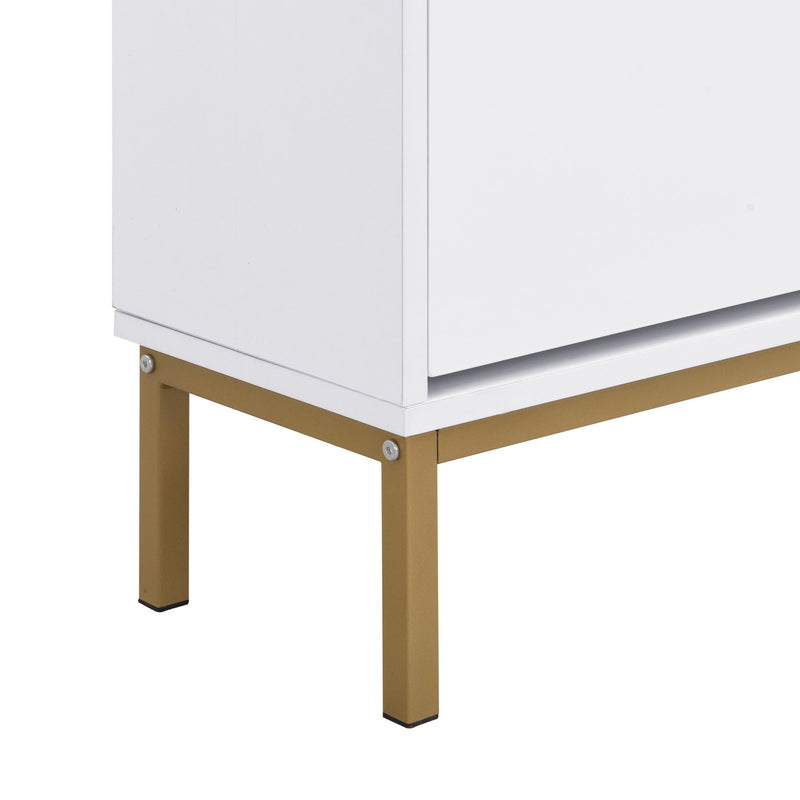 Schuhschrank mit Schuhwechselhocker und 3 Klappen, 105 x 115,5 x 25 cm - YB - WF230459460W - 6 - Yorbay.de