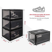 Yorbay Schuhbox, schwarz L, 3er / 12er Set - B39x4 - 3 - Yorbay.de