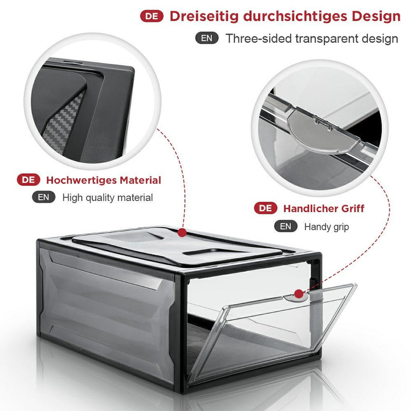 Yorbay 3er Set Schuhbox, schwarz S - B44 - 4 - Yorbay.de