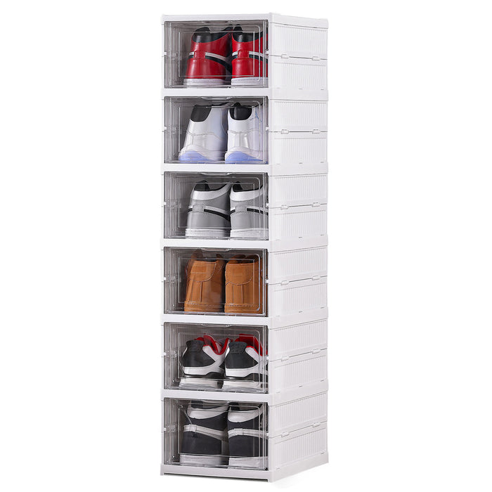 Yorbay set of 12 plastic shoe boxes for shoes up to size 48, black L