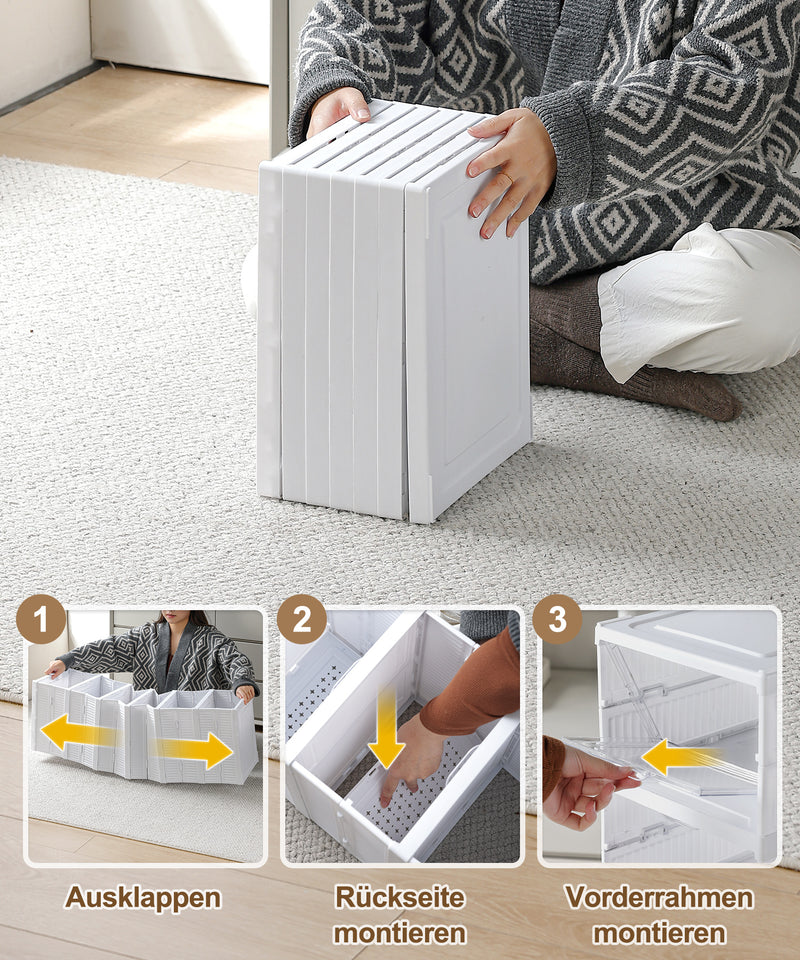 Yorbay faltbarer Schuhschrank mit 6 Schuhboxen, weiß - YB054 - W021 - 4 - Yorbay.de