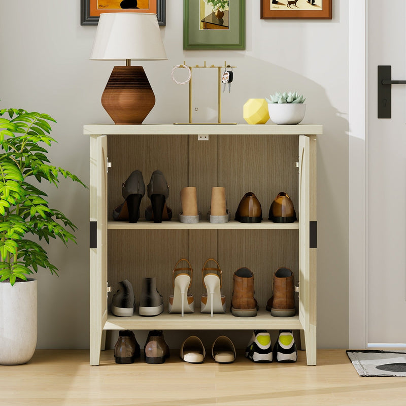 Schuhschrank mit Türen, verstellbaren Regalböden, 80 x 40 x 80,5 cm - YB - W1441P269145 - 6 - Yorbay.de