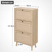 Schuhschrank mit 3 Ebenen & Streifendesign, 60 x 24 x 121 cm - YB - W1441P269070 - 3 - Yorbay.de