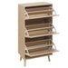 Schuhschrank mit 3 Ebenen & Streifendesign, 60 x 24 x 121 cm - YB - W1441P269070 - 7 - Yorbay.de