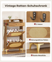 Yorbay Schuhschrank mit 2 Klappen, Schublade und Haken - YW028-D100 - 9 - Yorbay.de