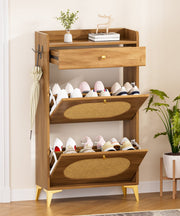 Yorbay Schuhschrank mit 2 Klappen, Schublade und Haken - YW028-D100 - 2 - Yorbay.de