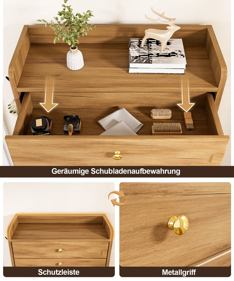 Yorbay Schuhschrank mit 2 Klappen, Schublade und Haken - YW028-D100 - 5 - Yorbay.de