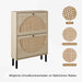 Schuhschrank mit 2 Rattantüren & 2 Ebenen, 87 x 17 x 60 cm - YB - W144163508 - 4 - Yorbay.de