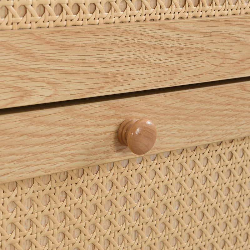 Schuhschrank aus Holzwerkstoff & Rattan, 90 x 125 x 17 cm - YB - WF317731AAW - 15 - Yorbay.de