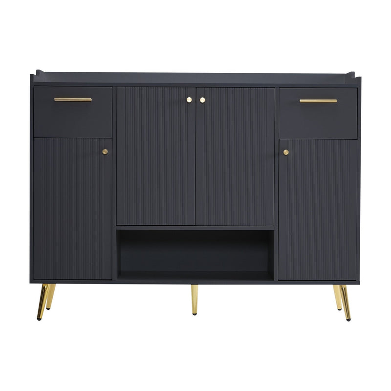 Schuhschrank mit 2 Schubladen und 4 Türen, 130x37x100 cm - YB - N657P21848384S - 9 - Yorbay.de