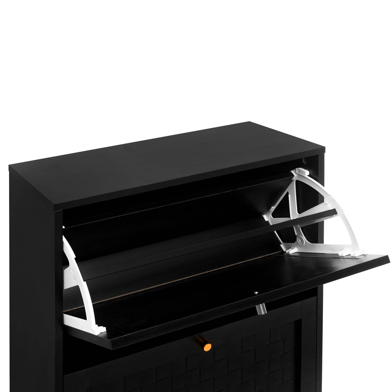 Schuhschrank mit 3 Ebenen & Streifendesign, 60 x 24 x 121 cm - YB - W1441P269073 - 15 - Yorbay.de