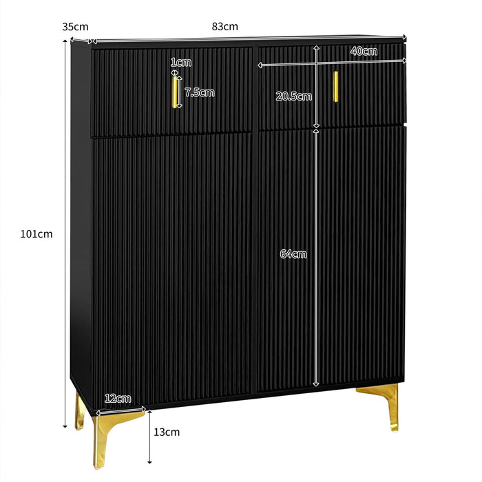 Schuhschrank mit verstellbarer Einlegeböden, 83 x 101 x 35 cm - YB - WF232628629S - 10 - Yorbay.de