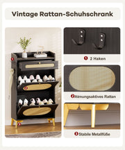 Yorbay Schuhschrank mit 2 Klappfächern & Schublade, 110,5 × 60 × 24 cm - YW002-D080 - 21 - Yorbay.de