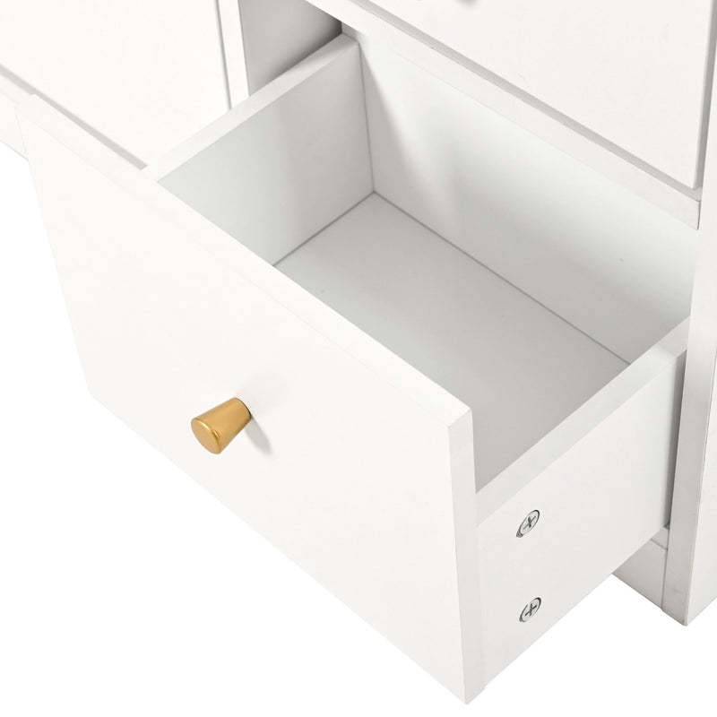 Schuhschrank mit 3 Klappen & Sitzbank, 119 x 24 x 122 cm - YB - N657P24674142W - 4 - Yorbay.de