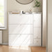 Schuhschrank mit 3 Klappen & Sitzbank, 119 x 24 x 122 cm - YB - N657P24674142W - 8 - Yorbay.de