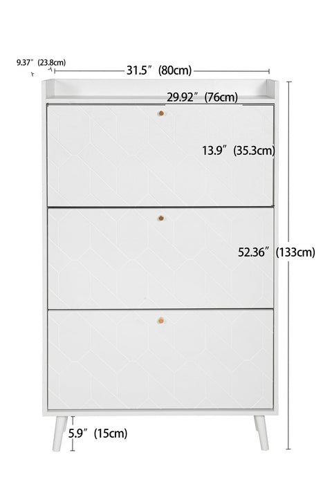 Schuhschrank mit 3 Schachteln für Einzelne Schuhsohlen - YB - W1441113606 - 3 - Yorbay.de