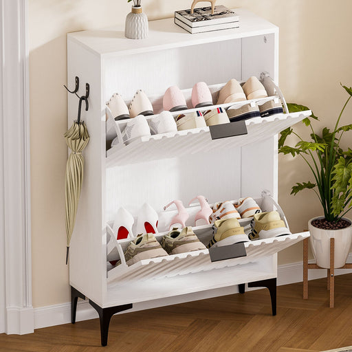 Yorbay Schuhschrank mit 2 Klappen für bis zu 12 Paar Schuhe, 94 x 60 x 23,5 cm - YW001-D066 - 2 - Yorbay.de