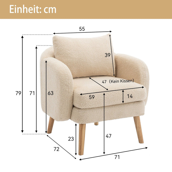 Teddy - Samt Sessel mit extra dickem Kissen, weicher Stoff, Massivholz - Beine - YB - WF311370AAA - 3 - Yorbay.de