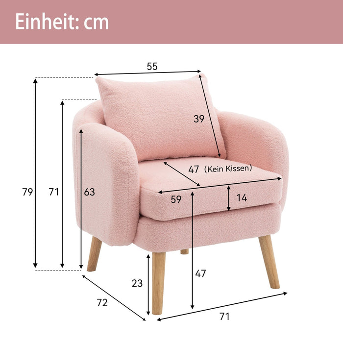 Teddy - Samt Sessel mit extra dickem Kissen, weicher Stoff, Massivholz - Beine - YB - WF311370AAP - 12 - Yorbay.de