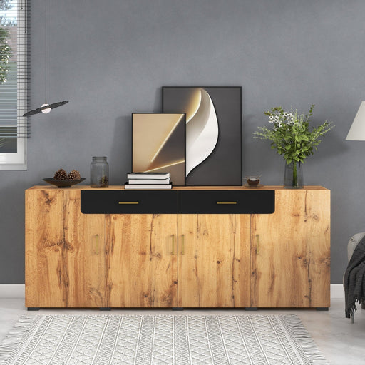 Sideboard mit 4 Türen und 2 Schubladen, 208 x 39.5 x 80 cm - YB - 297821827828EAA - 2 - Yorbay.de