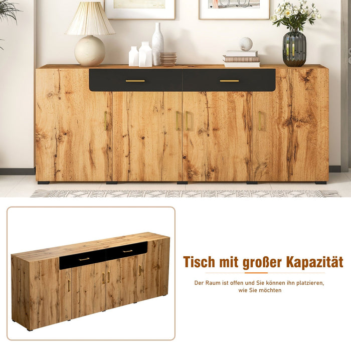 Sideboard mit 4 Türen und 2 Schubladen, 208 x 39.5 x 80 cm - YB - 297821827828EAA - 7 - Yorbay.de