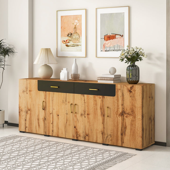 Sideboard mit 4 Türen und 2 Schubladen, 208 x 39.5 x 80 cm - YB - 297821827828EAA - 9 - Yorbay.de