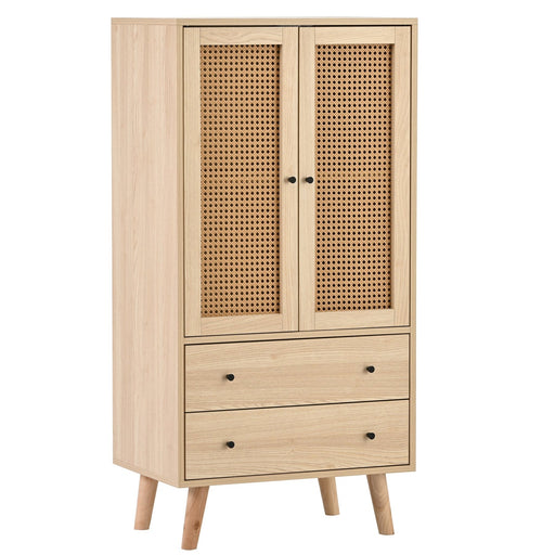 Sideboard mit Türen und Schubladen, Rattan - Design, 60 x 120 x 40 cm - YB - WF301867OAA - 1 - Yorbay.de