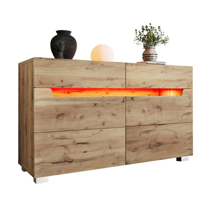 Sideboard mit 6 Schubladen und LED Beleuchtung - YB - AB20022930A - 1 - Yorbay.de