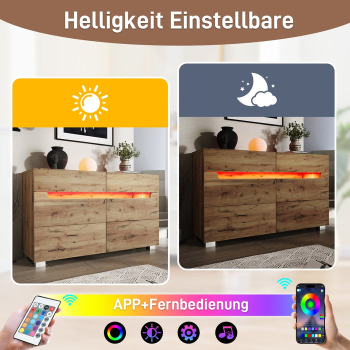 Sideboard mit 6 Schubladen und LED Beleuchtung - YB - AB20022930A - 4 - Yorbay.de