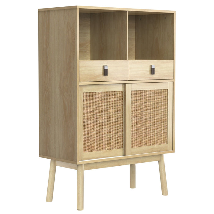 Sideboard mit Rattangeflecht, 80 x 39,5 x 120 cm - YB - N621P221082O - 1 - Yorbay.de