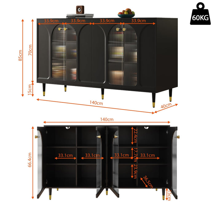 Modernes und schlichtes Sideboard mit Glastüren - YB - N620P20641516B - 11 - Yorbay.de