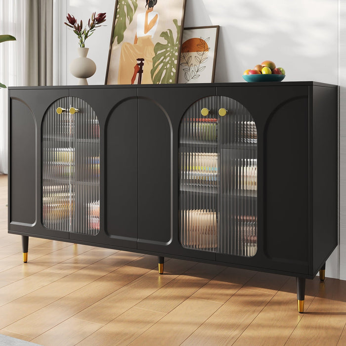 Modernes und schlichtes Sideboard mit Glastüren - YB - N620P20641516B - 16 - Yorbay.de