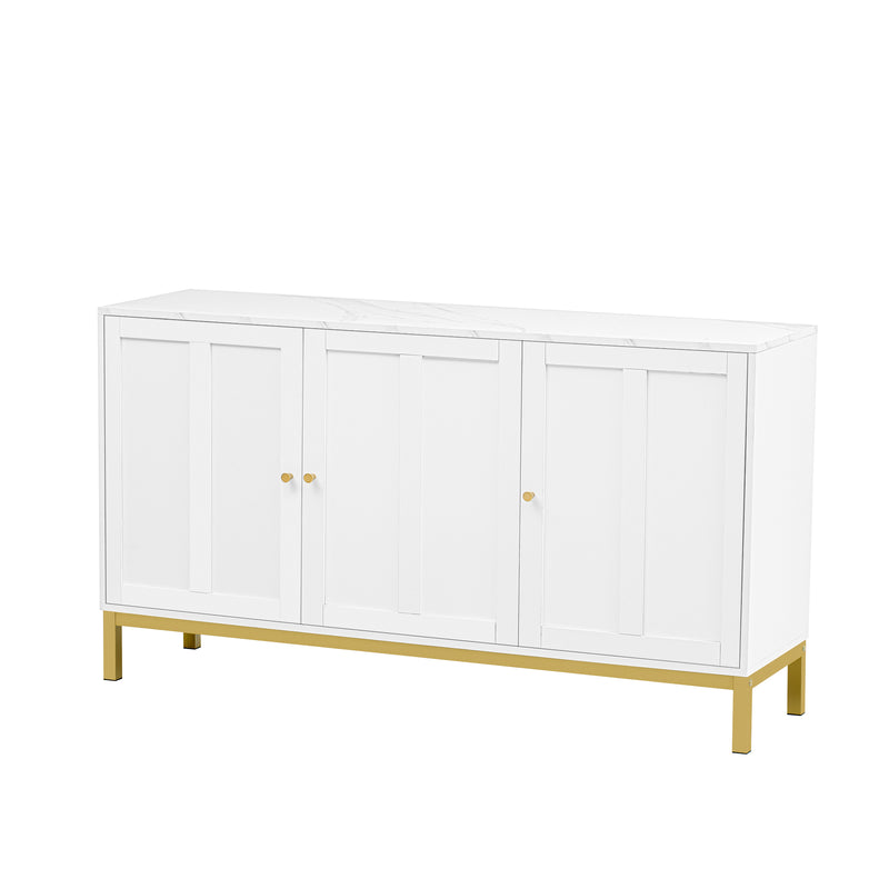3 - türiges Sideboard mit Marmor - Tischplatte, 39,8 x 140 x 78,2 cm - YB - DE000010AAK - 1 - Yorbay.de