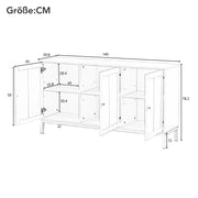 3 - türiges Sideboard mit Marmor - Tischplatte, 39,8 x 140 x 78,2 cm - YB - DE000010AAK - 3 - Yorbay.de