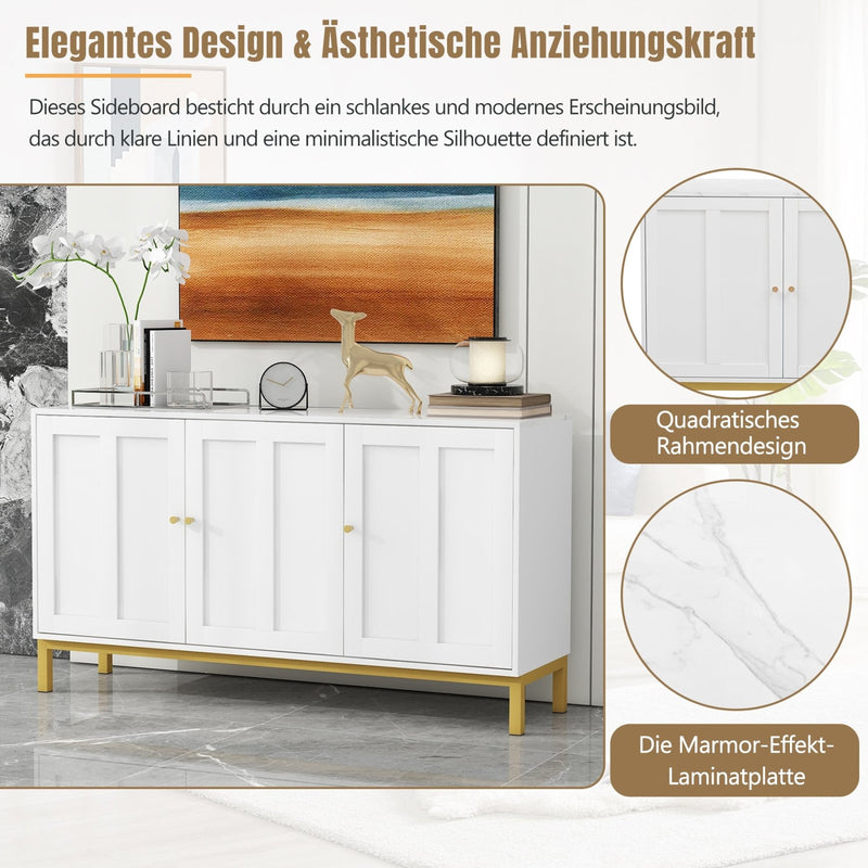 3 - türiges Sideboard mit Marmor - Tischplatte, 39,8 x 140 x 78,2 cm - YB - DE000010AAK - 5 - Yorbay.de