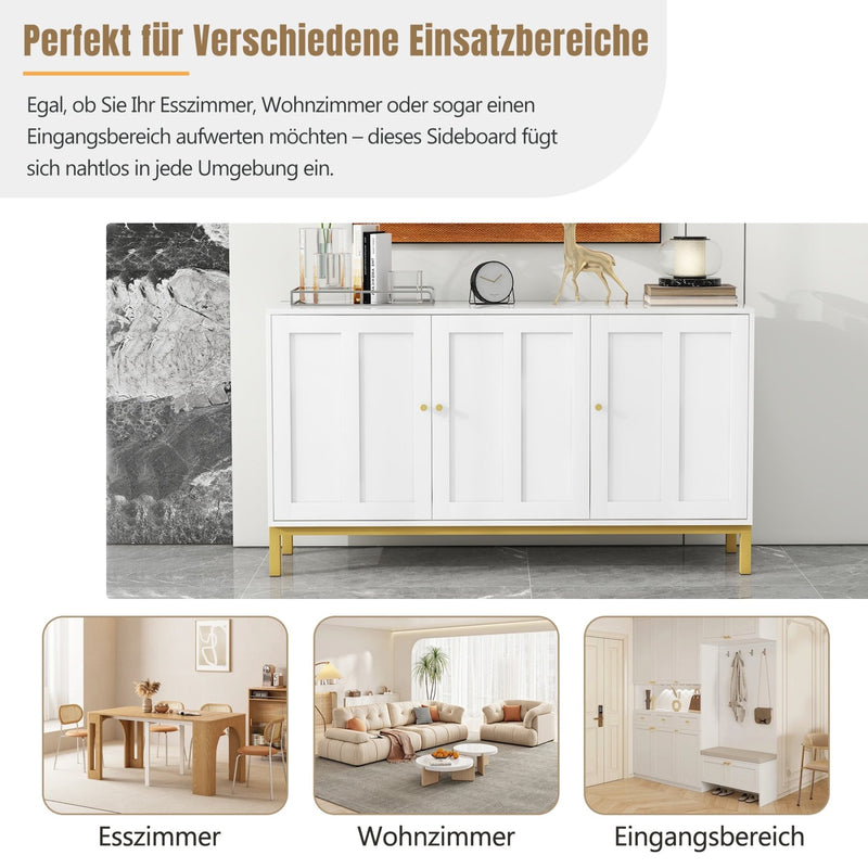3 - türiges Sideboard mit Marmor - Tischplatte, 39,8 x 140 x 78,2 cm - YB - DE000010AAK - 7 - Yorbay.de