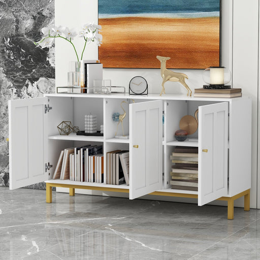 3 - türiges Sideboard mit Marmor - Tischplatte, 39,8 x 140 x 78,2 cm - YB - DE000010AAK - 8 - Yorbay.de