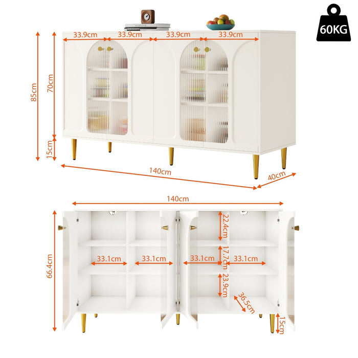 Modernes und schlichtes Sideboard mit Glastüren - YB - N620P20641516K - 3 - Yorbay.de