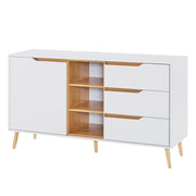 Sideboard mit Einlegeböden, 3 Schubladen und offenem Stauraum, 140 x 40 x 80,5 cm - YB - N635P21856466X - 1 - Yorbay.de