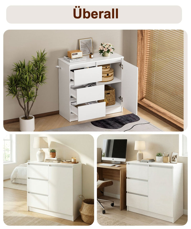 Yorbay Sideboard mit 3 Schubladen und Tür, 80,5 x 35 x 79 cm - YW011-D079 - 8 - Yorbay.de