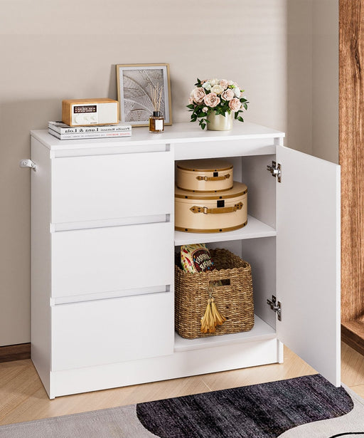 Yorbay Sideboard mit 3 Schubladen und Tür, 80,5 x 35 x 79 cm - YW011-D079 - 2 - Yorbay.de