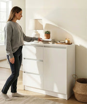 Yorbay Sideboard mit 3 Schubladen und Tür, 80,5 x 35 x 79 cm - YW011-D079 - 9 - Yorbay.de