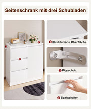 Yorbay Sideboard mit 3 Schubladen und Tür, 80,5 x 35 x 79 cm - YW011-D079 - 6 - Yorbay.de